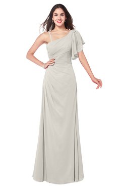 ColsBM Marisol Off White Bridesmaid Dresses Sheath Asymmetric Neckline Short Sleeve Glamorous Zipper Floor Length