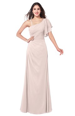 ColsBM Marisol Silver Peony Bridesmaid Dresses Sheath Asymmetric Neckline Short Sleeve Glamorous Zipper Floor Length