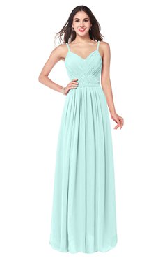 ColsBM Kinley Blue Glass Bridesmaid Dresses Sleeveless Sexy Half Backless Pleated A-line Floor Length