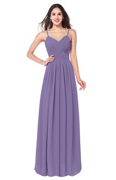 ColsBM Kinley Chalk Violet Bridesmaid Dresses Sleeveless Sexy Half Backless Pleated A-line Floor Length