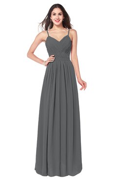 ColsBM Kinley Grey Bridesmaid Dresses Sleeveless Sexy Half Backless Pleated A-line Floor Length