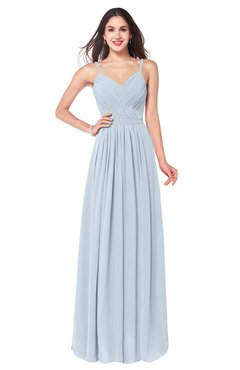 ColsBM Kinley Illusion Blue Bridesmaid Dresses Sleeveless Sexy Half Backless Pleated A-line Floor Length