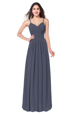 ColsBM Kinley Nightshadow Blue Bridesmaid Dresses Sleeveless Sexy Half Backless Pleated A-line Floor Length