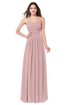 ColsBM Kinley Silver Pink Bridesmaid Dresses Sleeveless Sexy Half Backless Pleated A-line Floor Length