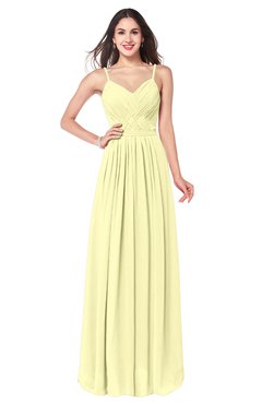 ColsBM Kinley Wax Yellow Bridesmaid Dresses Sleeveless Sexy Half Backless Pleated A-line Floor Length