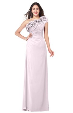 ColsBM Jazlyn Blush Bridesmaid Dresses Elegant Floor Length Half Backless Asymmetric Neckline Sleeveless Flower