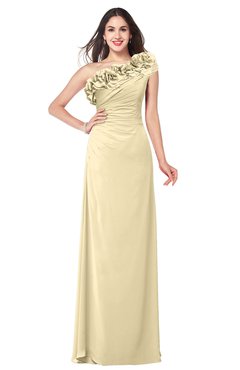ColsBM Jazlyn Cornhusk Bridesmaid Dresses Elegant Floor Length Half Backless Asymmetric Neckline Sleeveless Flower