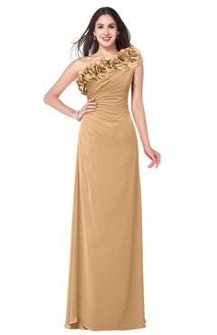 ColsBM Jazlyn Desert Mist Bridesmaid Dresses Elegant Floor Length Half Backless Asymmetric Neckline Sleeveless Flower