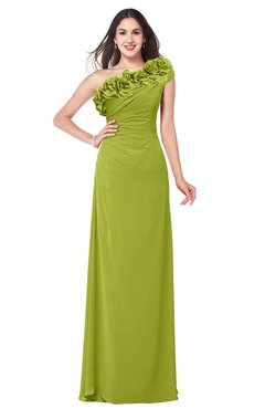 ColsBM Jazlyn Green Oasis Bridesmaid Dresses Elegant Floor Length Half Backless Asymmetric Neckline Sleeveless Flower