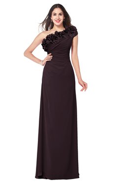 ColsBM Jazlyn Italian Plum Bridesmaid Dresses Elegant Floor Length Half Backless Asymmetric Neckline Sleeveless Flower