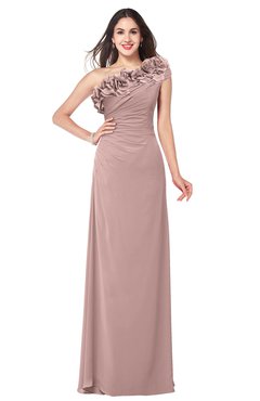 ColsBM Jazlyn Nectar Pink Bridesmaid Dresses Elegant Floor Length Half Backless Asymmetric Neckline Sleeveless Flower
