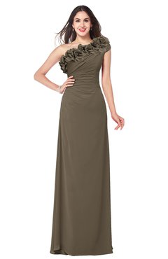 ColsBM Jazlyn Otter Bridesmaid Dresses Elegant Floor Length Half Backless Asymmetric Neckline Sleeveless Flower