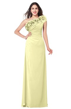 ColsBM Jazlyn Wax Yellow Bridesmaid Dresses Elegant Floor Length Half Backless Asymmetric Neckline Sleeveless Flower