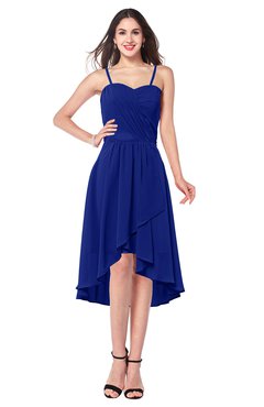 ColsBM Lavern Electric Blue Bridesmaid Dresses Sleeveless Asymmetric Ruching A-line Elegant Sweetheart