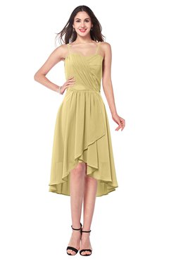 ColsBM Lavern Gold Bridesmaid Dresses Sleeveless Asymmetric Ruching A-line Elegant Sweetheart
