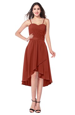 ColsBM Lavern Rust Bridesmaid Dresses Sleeveless Asymmetric Ruching A-line Elegant Sweetheart