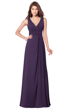 ColsBM Madisyn Blackberry Cordial Bridesmaid Dresses Sleeveless Half Backless Sexy A-line Floor Length V-neck