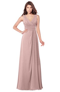 ColsBM Madisyn Bridal Rose Bridesmaid Dresses Sleeveless Half Backless Sexy A-line Floor Length V-neck