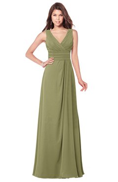 ColsBM Madisyn Cedar Bridesmaid Dresses Sleeveless Half Backless Sexy A-line Floor Length V-neck