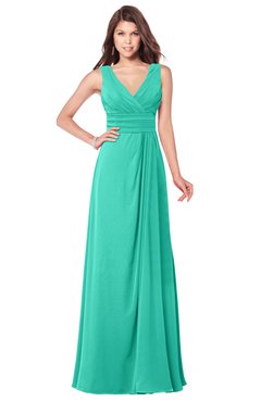 ColsBM Madisyn Ceramic Bridesmaid Dresses Sleeveless Half Backless Sexy A-line Floor Length V-neck