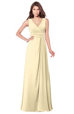 ColsBM Madisyn Cornhusk Bridesmaid Dresses Sleeveless Half Backless Sexy A-line Floor Length V-neck