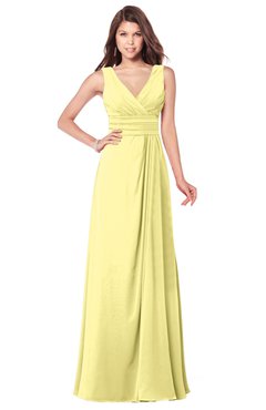 ColsBM Madisyn Daffodil Bridesmaid Dresses Sleeveless Half Backless Sexy A-line Floor Length V-neck