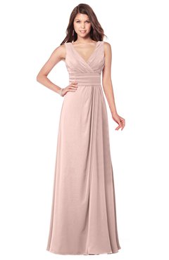 ColsBM Madisyn Dusty Rose Bridesmaid Dresses Sleeveless Half Backless Sexy A-line Floor Length V-neck