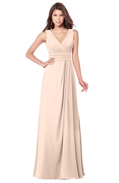 ColsBM Madisyn Fresh Salmon Bridesmaid Dresses Sleeveless Half Backless Sexy A-line Floor Length V-neck