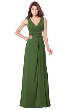 ColsBM Madisyn Garden Green Bridesmaid Dresses Sleeveless Half Backless Sexy A-line Floor Length V-neck