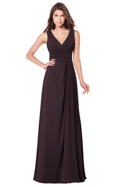 ColsBM Madisyn Italian Plum Bridesmaid Dresses Sleeveless Half Backless Sexy A-line Floor Length V-neck