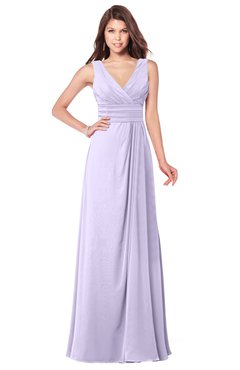 ColsBM Madisyn Light Purple Bridesmaid Dresses Sleeveless Half Backless Sexy A-line Floor Length V-neck