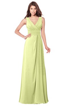 ColsBM Madisyn Lime Sherbet Bridesmaid Dresses Sleeveless Half Backless Sexy A-line Floor Length V-neck