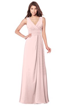 ColsBM Madisyn Pastel Pink Bridesmaid Dresses Sleeveless Half Backless Sexy A-line Floor Length V-neck