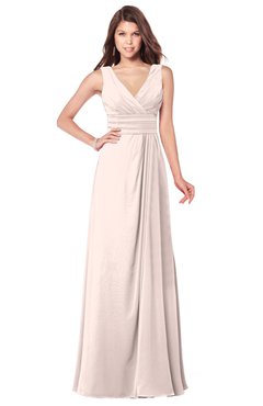 ColsBM Madisyn Silver Peony Bridesmaid Dresses Sleeveless Half Backless Sexy A-line Floor Length V-neck