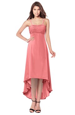 ColsBM Audley Coral Bridesmaid Dresses Sleeveless Hi-Lo Gorgeous Spaghetti Pick up A-line