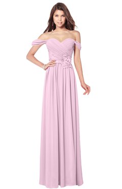 ColsBM Kaolin Baby Pink Bridesmaid Dresses A-line Floor Length Zip up Short Sleeve Appliques Gorgeous