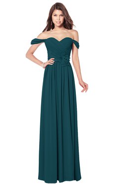 ColsBM Kaolin Blue Green Bridesmaid Dresses A-line Floor Length Zip up Short Sleeve Appliques Gorgeous