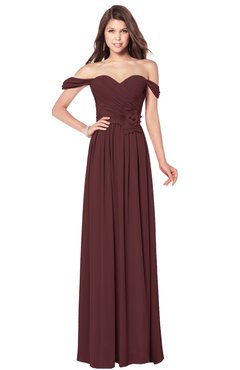 ColsBM Kaolin Burgundy Bridesmaid Dresses A-line Floor Length Zip up Short Sleeve Appliques Gorgeous