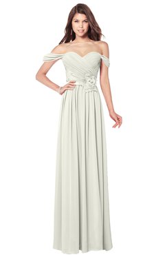 ColsBM Kaolin Cream Bridesmaid Dresses A-line Floor Length Zip up Short Sleeve Appliques Gorgeous