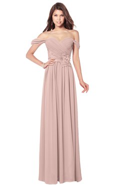 ColsBM Kaolin Dusty Rose Bridesmaid Dresses A-line Floor Length Zip up Short Sleeve Appliques Gorgeous