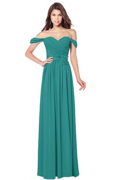 ColsBM Kaolin Emerald Green Bridesmaid Dresses A-line Floor Length Zip up Short Sleeve Appliques Gorgeous