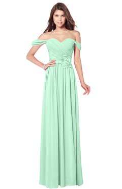ColsBM Kaolin Honeydew Bridesmaid Dresses A-line Floor Length Zip up Short Sleeve Appliques Gorgeous