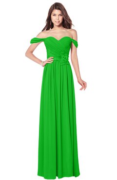 ColsBM Kaolin Jasmine Green Bridesmaid Dresses A-line Floor Length Zip up Short Sleeve Appliques Gorgeous