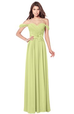 ColsBM Kaolin Lime Green Bridesmaid Dresses A-line Floor Length Zip up Short Sleeve Appliques Gorgeous
