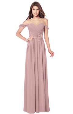 ColsBM Kaolin Silver Pink Bridesmaid Dresses A-line Floor Length Zip up Short Sleeve Appliques Gorgeous