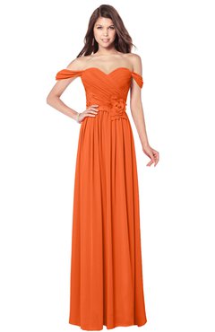 ColsBM Kaolin Tangerine Bridesmaid Dresses A-line Floor Length Zip up Short Sleeve Appliques Gorgeous