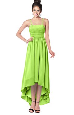 ColsBM Kinsley Bright Green Bridesmaid Dresses Half Backless Hi-Lo A-line Mature Sleeveless Spaghetti