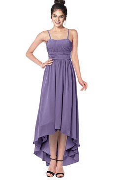 ColsBM Kinsley Chalk Violet Bridesmaid Dresses Half Backless Hi-Lo A-line Mature Sleeveless Spaghetti