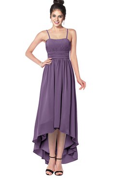 ColsBM Kinsley Chinese Violet Bridesmaid Dresses Half Backless Hi-Lo A-line Mature Sleeveless Spaghetti