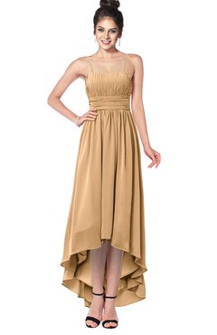 ColsBM Kinsley Desert Mist Bridesmaid Dresses Half Backless Hi-Lo A-line Mature Sleeveless Spaghetti
